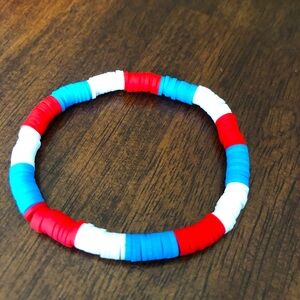 American flag themed clay bead bracelet